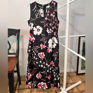 Calvin Klein Black Floral Midi Dress